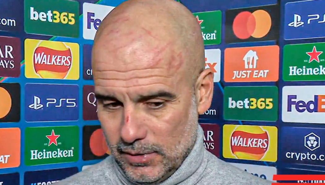 Pep Guardiola sorprende con rasguños tras partido de Champions